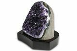 Deep Purple Amethyst Geode With Wood Base - Uruguay #368328-3